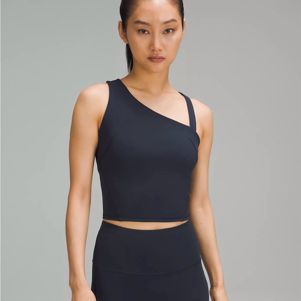 Lululemon Athletica One-Shoulder True Navy Crop
